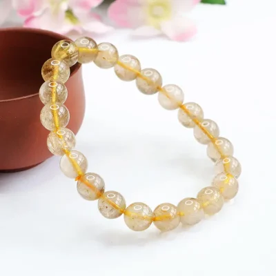 Gold Rutilated Quartz Bracelet Ultimate Yang 9 for Wealth & Clarity (1)