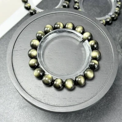 Golden Obsidian Bracelet Yin 6 Protection Meets Yang 9 Wealth (1)