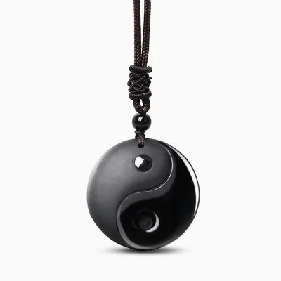 Obsidian Yin Yang Necklace Ultimate Balance 6 & 9 Protection Amulet (3)