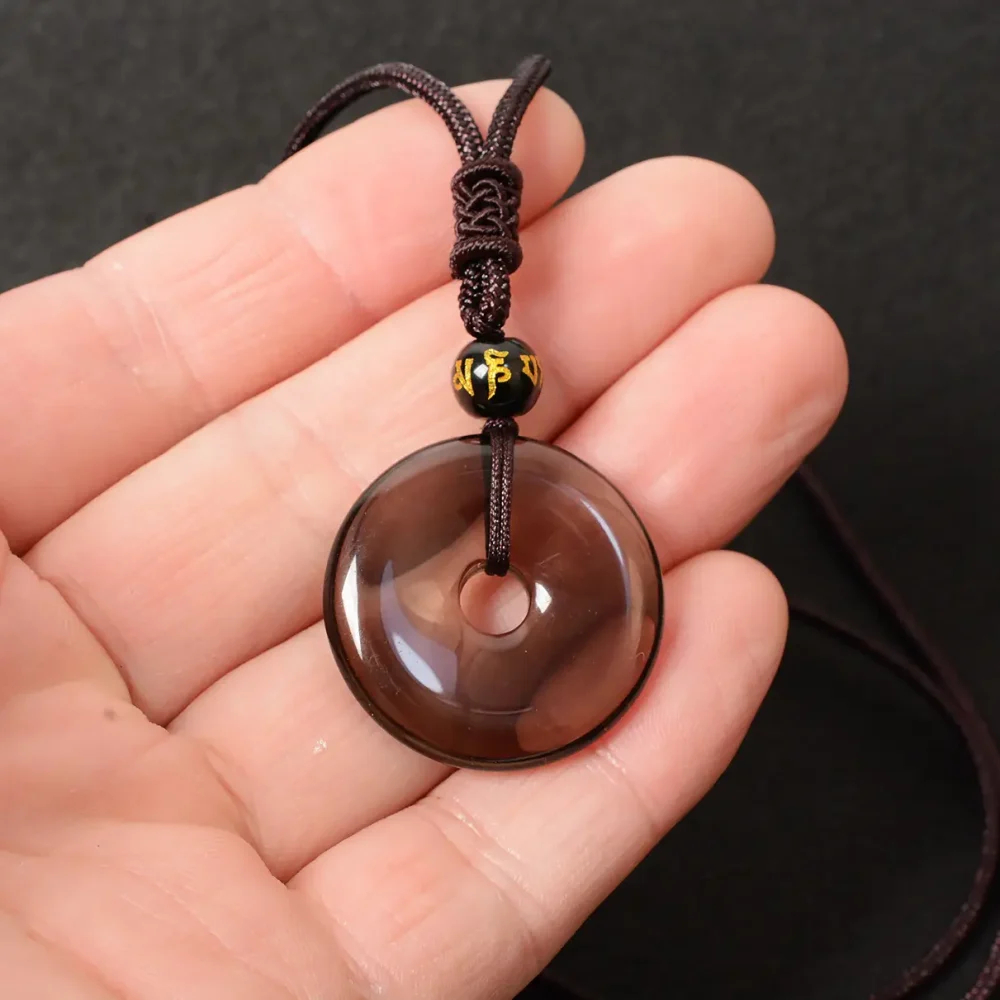 Black Obsidian Protection Pendant - The Ping An Kou "Safety Buckle" for Spiritual Grounding & Balance