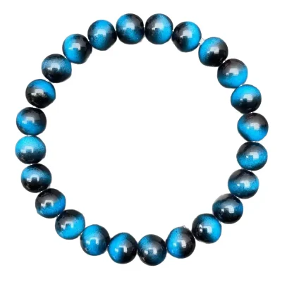 Blue Tiger’s Eye Bracelet – Natural Sky Blue Stone for Internal Flow and Clarity Blue Tiger's Eye Bracelet - Natural Sky Blue Stone for Internal Flow and Clarity