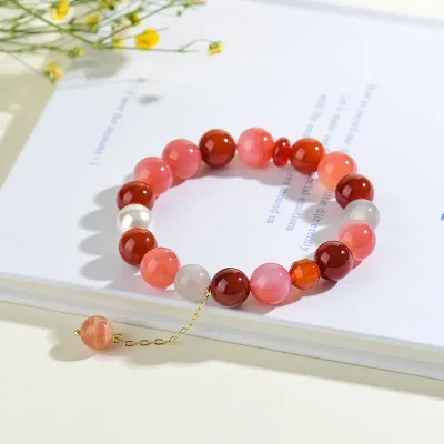 Sagittarius Crystal Bracelet - South Red & Yanyuan Agate for Spiritual Alignment