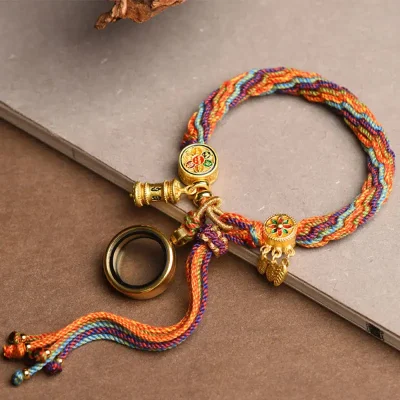 Tibetan Buddhist Bracelet | Om Mani Padme Hum Symbolic Luck & Protection Knot