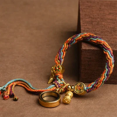 Tibetan Buddhist Bracelet | Om Mani Padme Hum Symbolic Luck & Protection Knot
