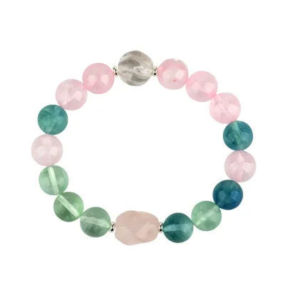 Aquarius Crystal Bracelet - Rose Quartz & Fluorite for Inner Harmony